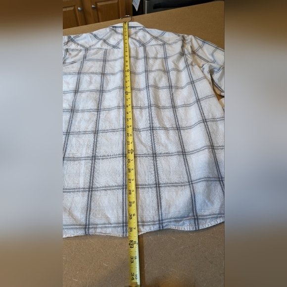 Lucky Brand White w/Gray Plaid Snap Front Western Shirt Size XL - Picture 10 of 10